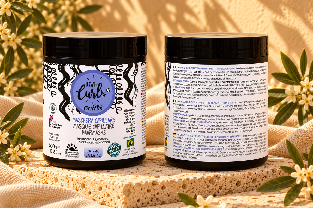 Griffus Love Curls Haarmaske 500 g – Vorder- und Rückseite