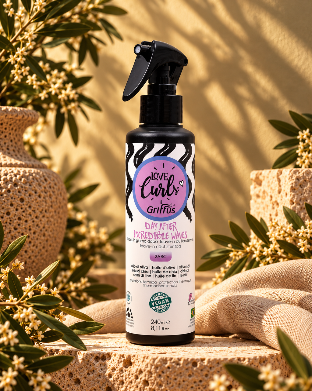 Griffus Love Curls Incredible Waves Leave-in Spray 240 ml (2ABC) – Vorderseite